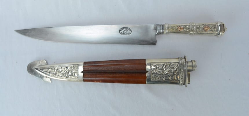 Cold Steel Facon Fixed Knife 12 1095HC Steel Blade Malaysian Sal Wood
