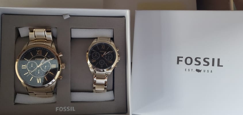 His and Her Chronograph Gold-Tone 