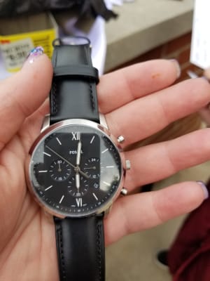 Neutra Chronograph Black Leather Watch - FS5452 - Fossil