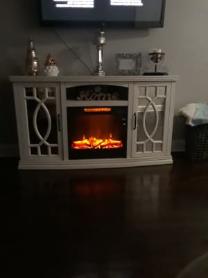60 White Farmhouse Electric Fireplace, Tv Stand Fireplaces At Big Lots