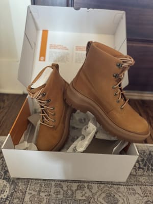 靴 Timberland ROSERED Women's Roxie Lane Mid Lace-Up Boots - Wheat Full-Grain