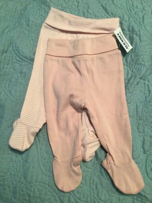 Unisex 2 Pack Fold Over Waist Footed Pants for Baby Old Navy