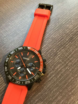 fossil watch orange