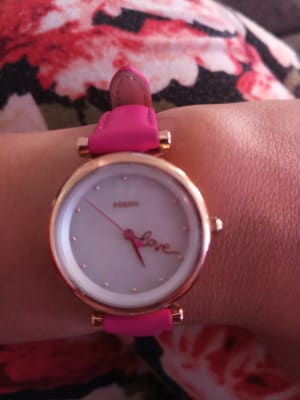 Carlie Mini Three-Hand Fuchsia Leather 