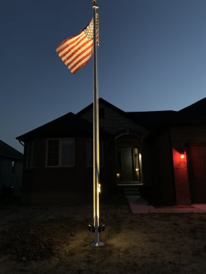 Flag Pole Mount Attach A Spotlight To, In Ground Well Lights For Flagpole