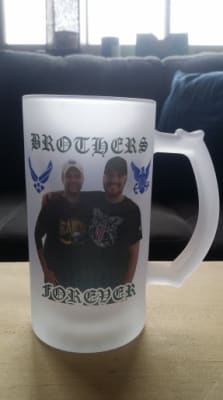 16 oz Glass Beer Stein - Frost Out/Clear In – Blank Sublimation Mugs