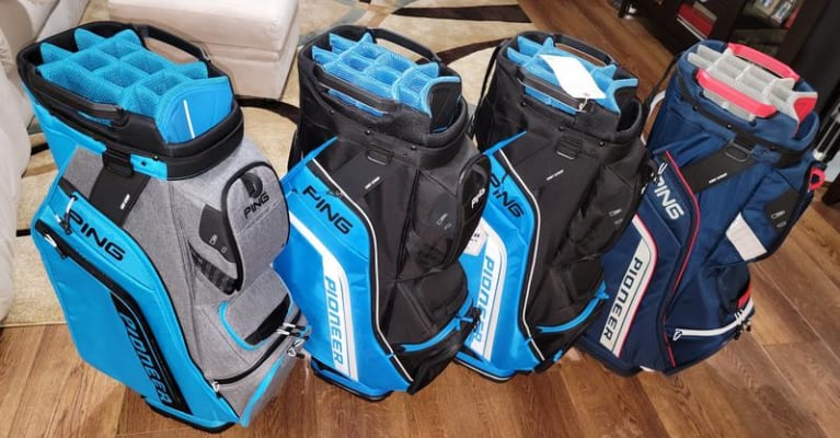 New Ping Pioneer 2023 Cart Golf Bag Royal Black Cart Closeout at GlobalGolf