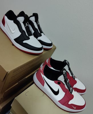 Jordan Air Jordan 1 Retro Low Slip Womens Lifestyle Shoes White Gym Red Blac AV3918 102 Shoe Palace