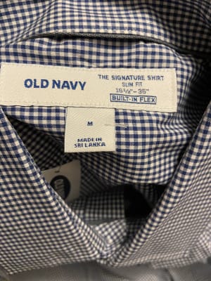 Old Navy Men's Slim-Fit Pro Signature Performance Dress Shirt - Blue - Size M