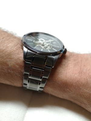 Montre automatique Flynn en acier inoxydable gris métallisé de 48 mm -  BQ2384 - Watch Station