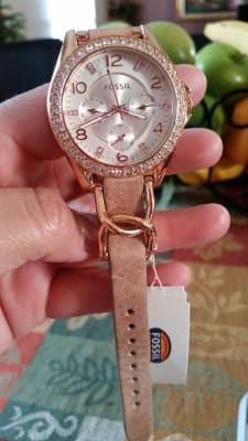 Riley Multifunction Rose-Tone & Leather Watch ES3466 - Fossil