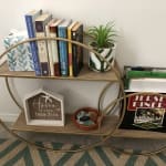Wood and Gold Double Circle Wall Shelf