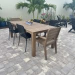 Corsica Light Brown Slatted Eucalyptus Outdoor Dining Table