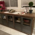 Langley Large Aged Latte Wood And Metal Storage Cabinet