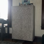 CRAFT Monterey Whitewash Wood Floral Storage Cabinet