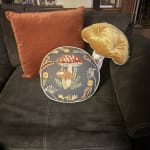 Amber Velvet Mushroom Shaped Throw Pillow
