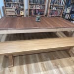 Belfort Wood Trestle Farmhouse Dining Bench