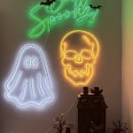 Neon White Skull LED Electric Sign Wall Decor