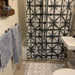 Azure Blue And White Marled Hand Towel
