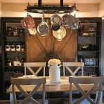 Large Burnt Alder Farmhouse Barn Door Bookshelf