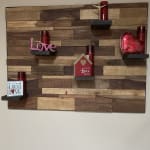 Mosaic Wood Panel with Shelves