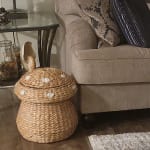 Mushroom Seagrass And Rattan Basket With Lid - World Market