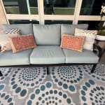 Muted Stripe and Check Indoor Outdoor Throw Pillow - World Market