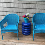 Tapu Blue Metal Bubble Outdoor Side Table - World Market