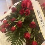 Red Rose Half Casket Cover
