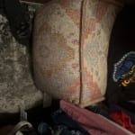 Rectangular Vintage Rug Print Pouf