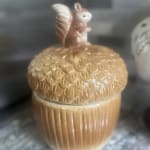 Ceramic Squirrel and Acorn Figural Cookie Jar