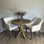 Jozy Round Weathered Gray Wood Drop Leaf Dining Table