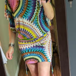 Banded convertible dress - Orange Multi