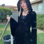 Celestial coven hooded velvet dress discount