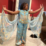 Party City Aladdin Jasmine Whole New World Costume for Children, Features a  Peacock Jumpsuit with a Cape