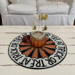Round Orange and Black Trick or Treat Beaded Placemat