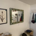 Green Hand Painted Floral Wall Mirror - World Market