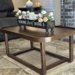 Brinley Deep Walnut Curved Tray Top Coffee Table