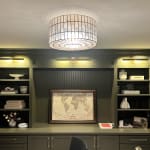 Gold Capiz Drum Flush Mount Ceiling Light