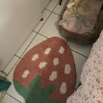 Red Tufted Strawberry Shaped Bath Mat