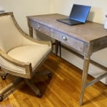 Paige Distressed Oak Wood Desk with Drawers