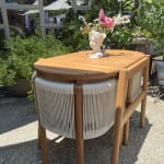 Monterey Bay Wood and Rope Nesting 3 Piece Outdoor Dining Set