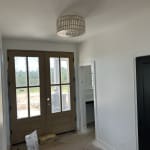 Gold Capiz Drum Flush Mount Ceiling Light