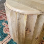 Ishan Round Driftwood Ridged Coffee Table