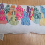 Rainbow Holiday Trees Embroidered Lumbar Pillow