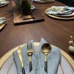 Shay Black And Gold Dinner Forks Set Of 6