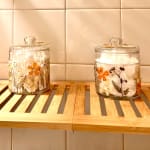 Glass Pressed Flower Canister with Lid