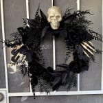 Black Faux Floral and Skeleton Wreath - World Market