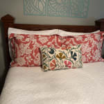 Multicolor Scrolling Flowers Embroidered Lumbar Pillow