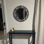 Round Multicolor Glass Mosaic Floral Wall Mirror